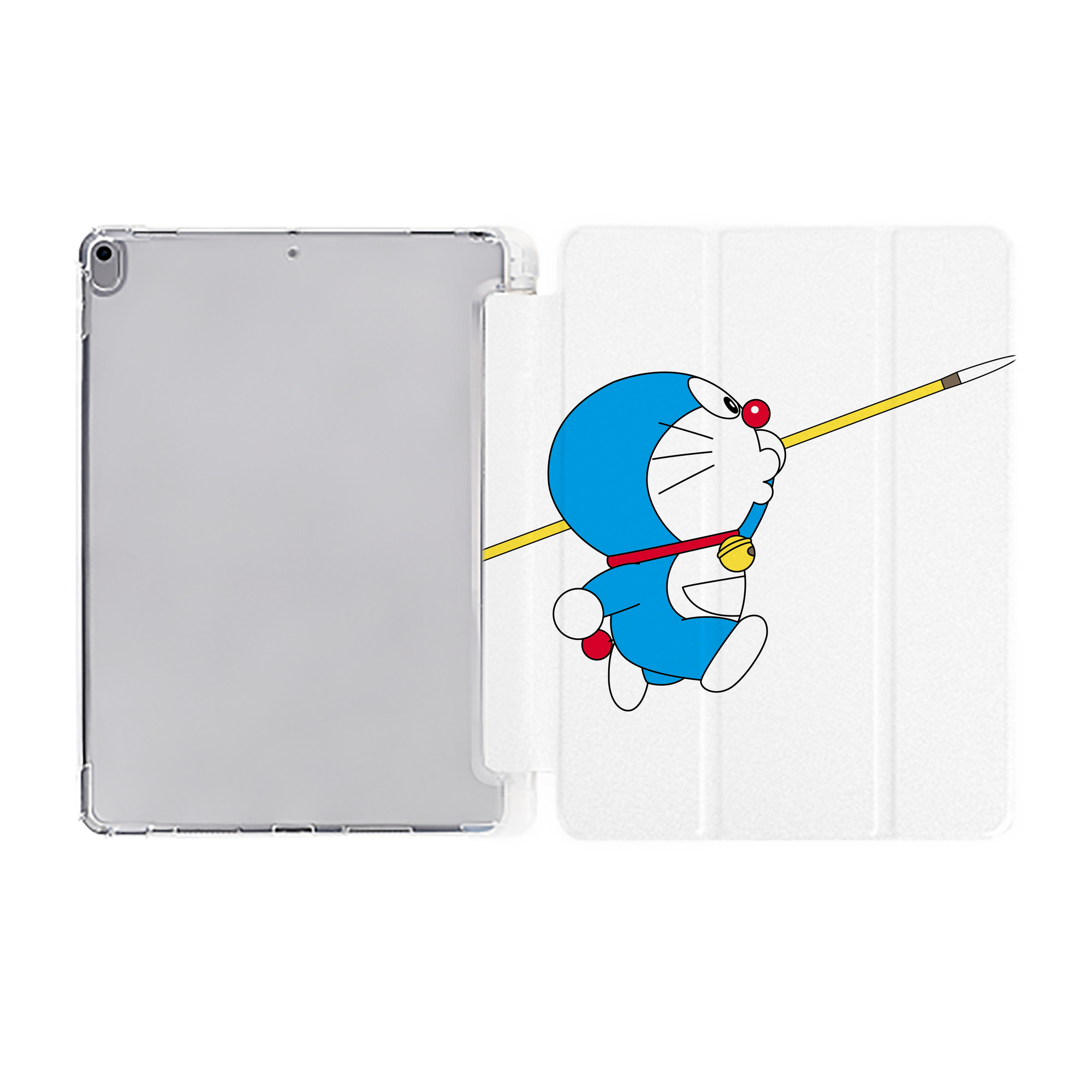 （画像用） ドラえもん Doraemon IPad ケース ペン収納付き 三つ折りスタンド PUレザー×シリコン 対応機種9.5/10.5/10.9インチ